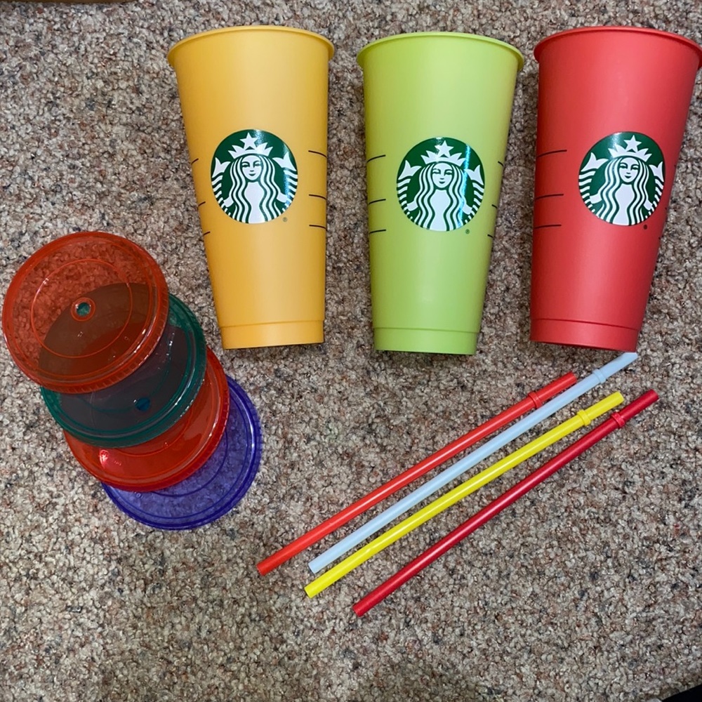 Set of 3 Starbucks color changing cups